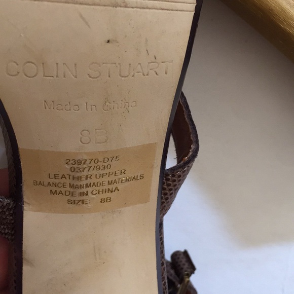 Colin Stuart Leather Wooden Heel Sandal - Picture 5 of 7